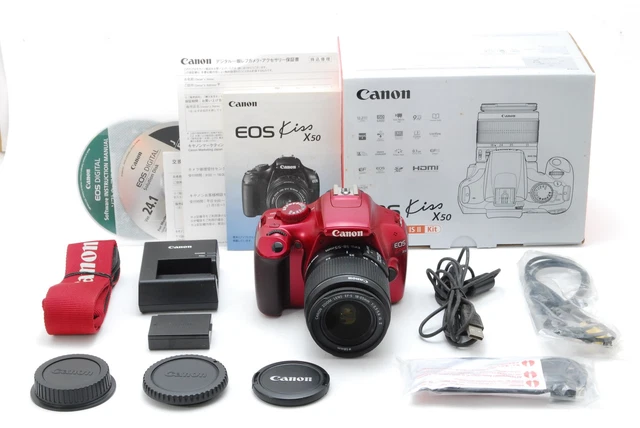 CANON EOS KISS X50 EF-S 18-55 IS II Lens Kit Red 553135