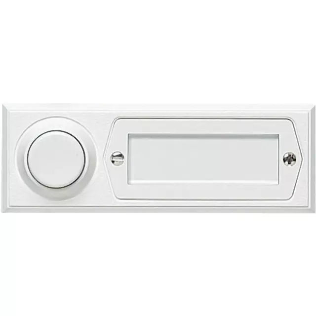 Grothe 51013 Bouton de sonnette avec porte-nom simple blanc 12 V/1,5 A