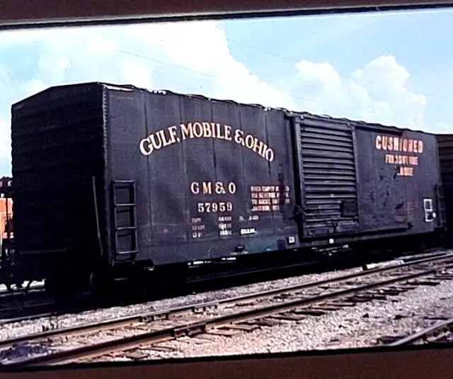 GM&O Line Box Car #57959 Railroad 35mm Photo Slide 1986 Corinth Mississippi
