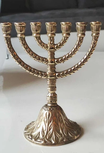 GRAND CHANDELIER MENORAH 7 branches Laiton ou bronze poli EUR 40,00