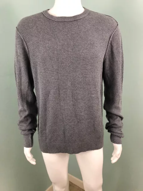 NWT Men's Michael Kors L/S Gray Textured Crew Neck Sweater Sz L Large