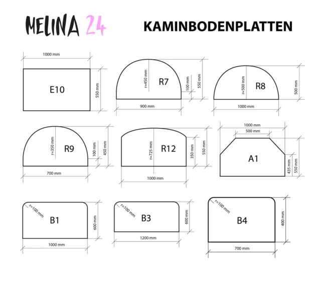 Kamin Glasbodenplatte Vorlegeplatte Kaminbodenplatte Funkenschutz Glas Platte