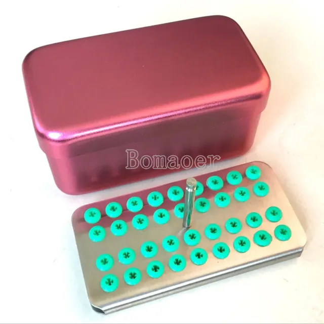 Boîte de désinfection pour porte-bur dentaire avec bloc de silicone étui autoclave 36 trous 2