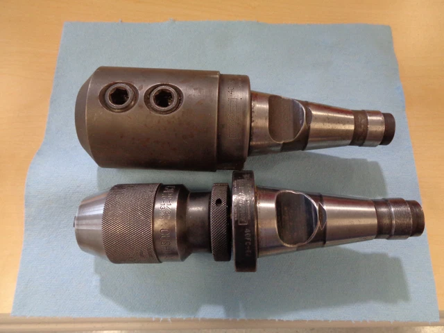 (2) DEVLIEG Flashchange Tool Holders 40 Taper 1" End Mill & Cushman Keyless Chuk