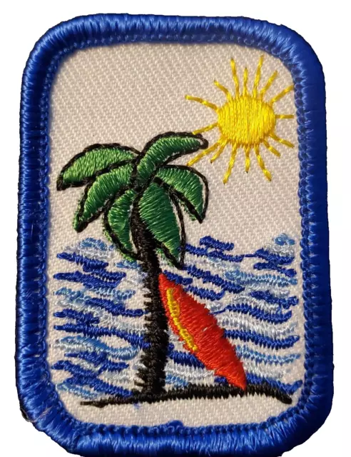 Palm Tree Embroidery Patch Surf Beach Sun 1.5 Inch x 2 Inch
