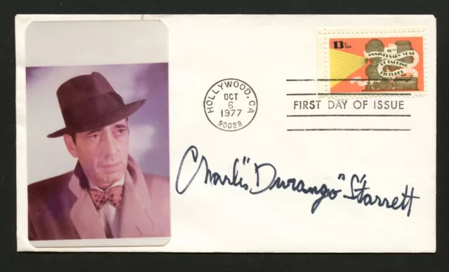 Charles Starrett d1986 signed autograph auto FDC Actor: Durango Kid BAS