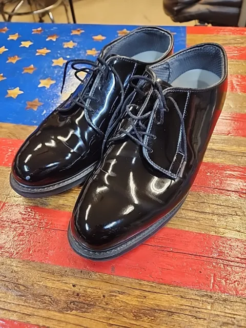 Men 10 E - USMC USAF USN High Gloss Oxford Shoes Bates Capps Dress Shoe 3575