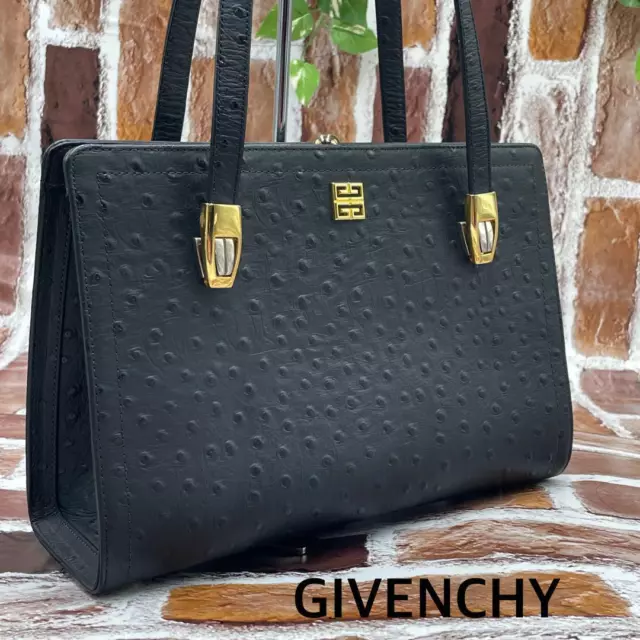 Givenchy Black Leather Shoulder Bag Tote AM412