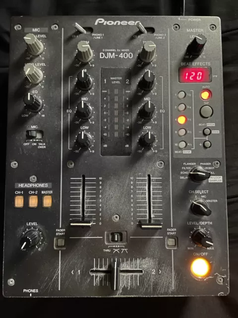 PIONEER DJM-400 2-Channel DJ Mixer W/ Power Cord (SHIPS FAST)