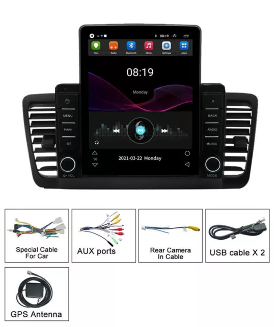 Android 10.1 Stereo Radio GPS NAVI WiFi 9,5" für Subaru Legacy Outback 2003-2009