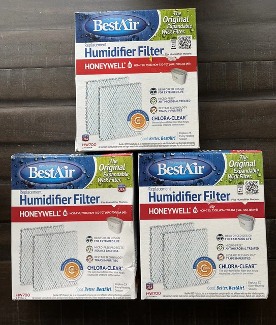BESTAIR HW700 HONEYWELL Replacement Wick Filter 3 Boxes, 2 Each, 6
