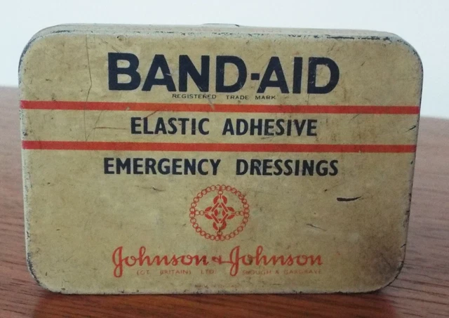 Vintage Johnson & Johnson Metal Band Aid Tin.