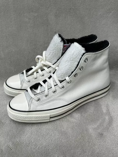 Converse Chuck Taylor All Star 70 Hi Sherpa Lined white leather men’s Size UK12