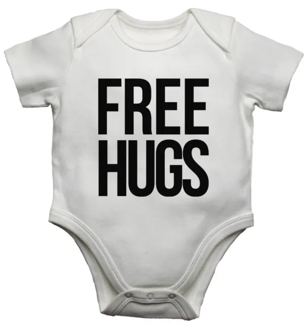 Free Hugs - Nuovo Da Bambino Body Cresce Bimbi - Bianco Morbido Cotone