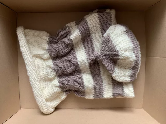 Ensemble bonnet et cocon bebe 100% merinos