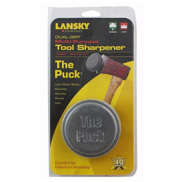 Genuine Lansky The Puck dual grit sharpener grinding stone for blades/Axe/mower