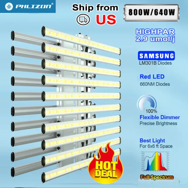 800W~320W w/Samsung LED Grow Light Full Spectrum Commerial Bar VS Fluence Gavita