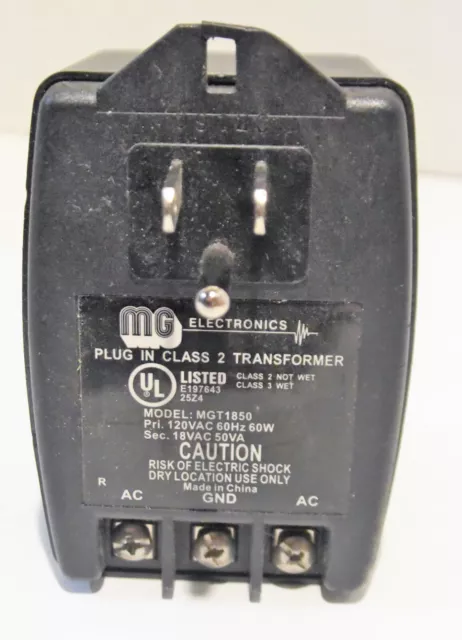 MGT1850 MG Electronics Plug In Class 2 Transformer