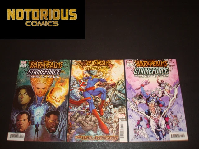 War of the Realms Strikeforce 1-3 Complete Variant Set Dark Elf War Avengers