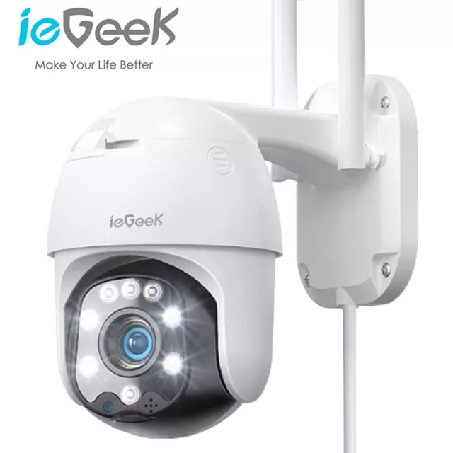 ieGeek Outdoor 360° Auto Tracking Security Camera Home WiFi PTZ CCTV IR System