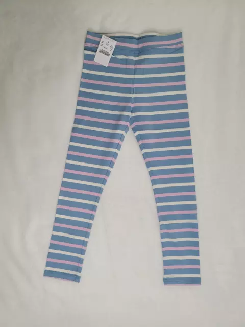 Crewcuts Girl's Pink/White/Blue Striped Leggings Size 6 NEW