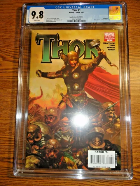 Thor #1 Suydam Peint Détaillant Variante Housse Clé Cgc 9.8 NM/M non-Zombie