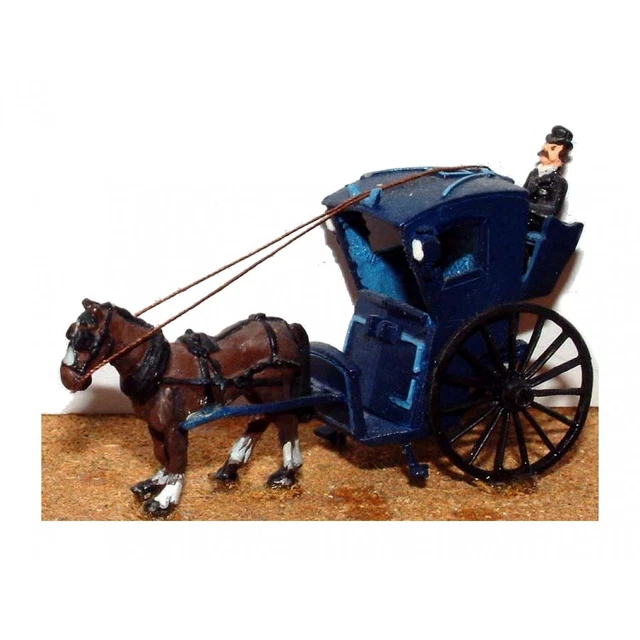 Calèche Tirée Par Des Chevaux - Figurine OO échelle Langley G10 Vintage