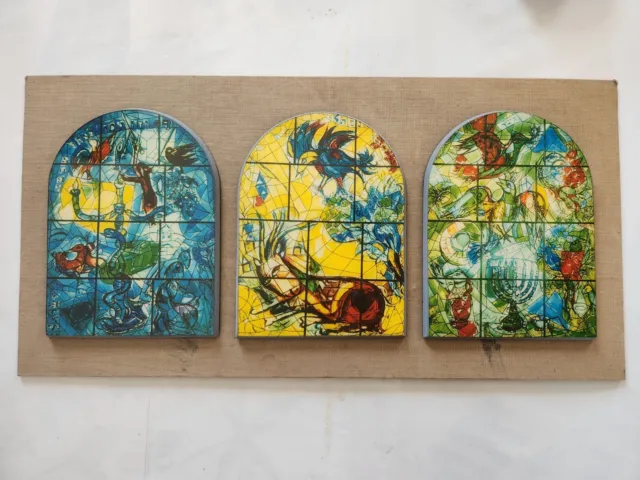 Vintage Marc Chagall Jerusalem Stained Glass Windows 3D Print Unframed 19x9.5