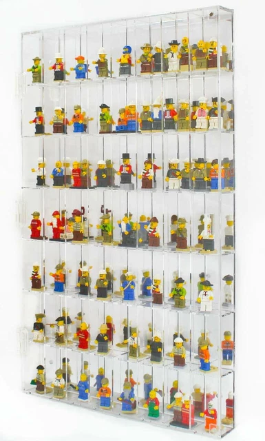 Minifigure Display Case Wall Cabinet, Wall Mounted