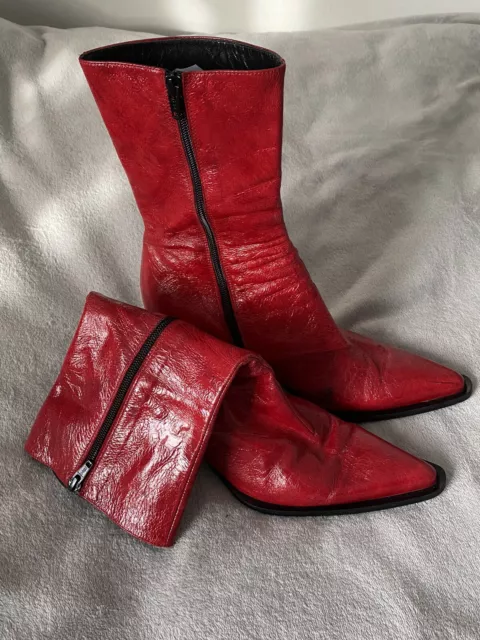 Red Boots by McQ Alexander McQueen