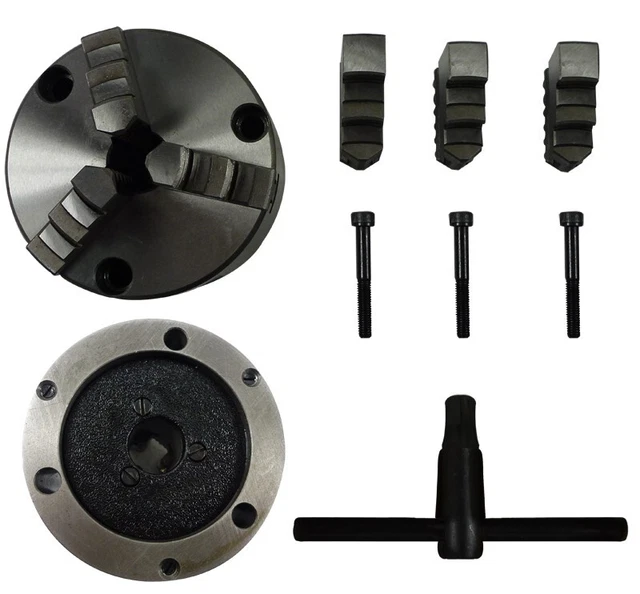 3.9" Three Jaw Self-Centering Chuck Lathes Machines Front Hole Metal Fix Holder