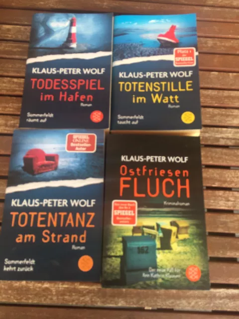 Klaus-Peter Wolf Buchpaket, 4 Stck. gut erhalten Totenstille im Watt usw.