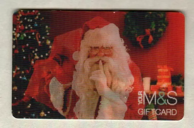 MARKS & SPENCER ( UK ) Santa Claus Shushing 2010 Lenticular Gift Card ( $0 )