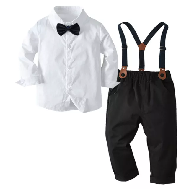 Kinder Jungen Gentleman Outfit Set Party Button Down Revers Hemden Hosen Sets