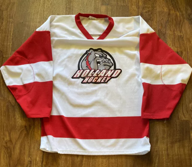West Michigan Icedogs Youth Hockey Jersey Size S/P Athletic Knit Holland HHA
