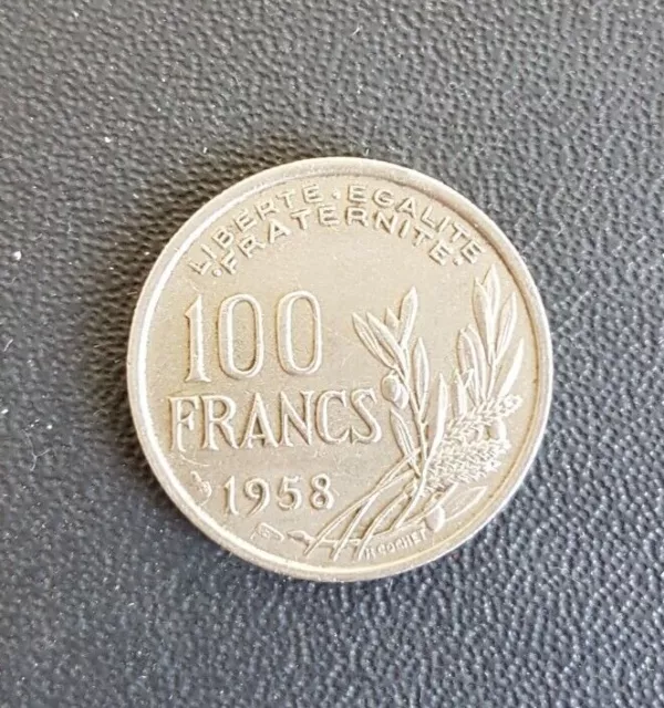 France - Francia - French Coin - Monnaie De 100 Francs Cochet De 1958 Ttb.