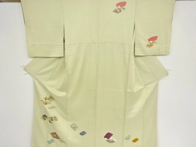 36817# Japanese Kimono / Antique Kimono / Embroidery / Ume Blossom & Flowers