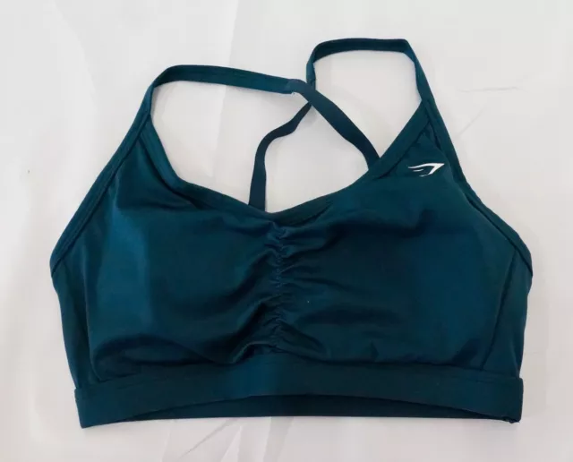 GYMSHARK RUCHED SPORTS Bra Navy Blue Size Small £22.50 - PicClick UK