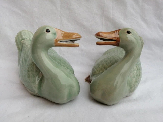 Porcelaine De Chine Céladon paire de canards