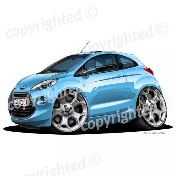 To Fit Ford KA MK2 - Vinyl Wall Art Sticker - Lt. Blue