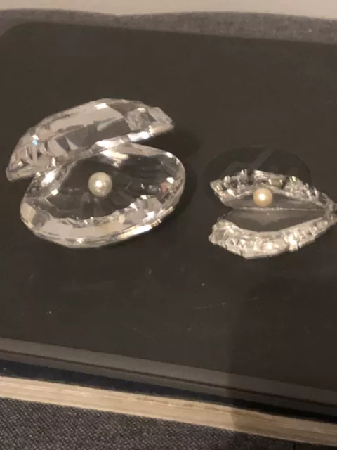 Swarovski Crystal Clam, Oyster Shell with Pearl x 2 large.