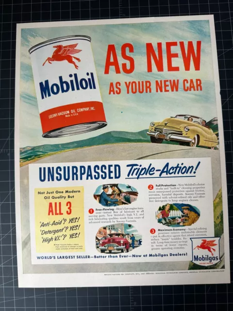 Vintage 1949 Mobil Oil Print Ad