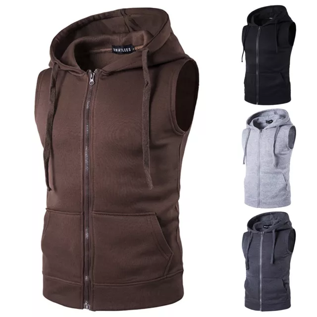 SPORTWEAR SWEATSHIRT WAISTCOAT Hoodie Vest Coat Zipper Solid Pockets ...
