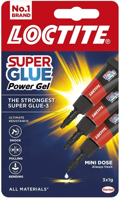 LOCTITE Super Glue POWER GEL FLEX MINI TRIO flexibler Kleber 3x1g Röhren 3