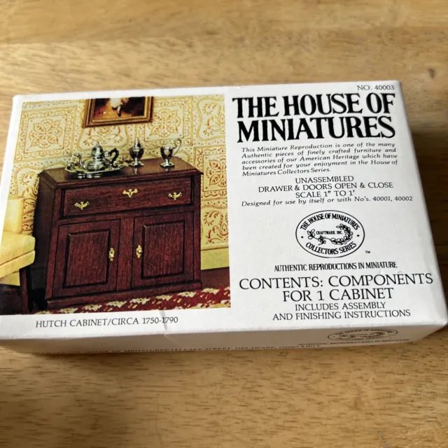 The House Of Miniatures Dollhouse Furniture Kit Cabinet  # 40003 NIB