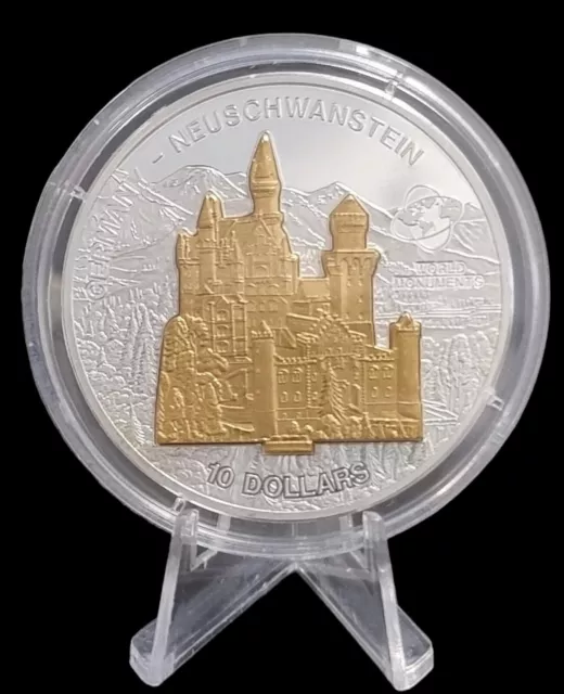 Cook Islands 10 Dollars 2006 Skulpturmünze Neuschwanstein 999 Silber 31.1 g  958