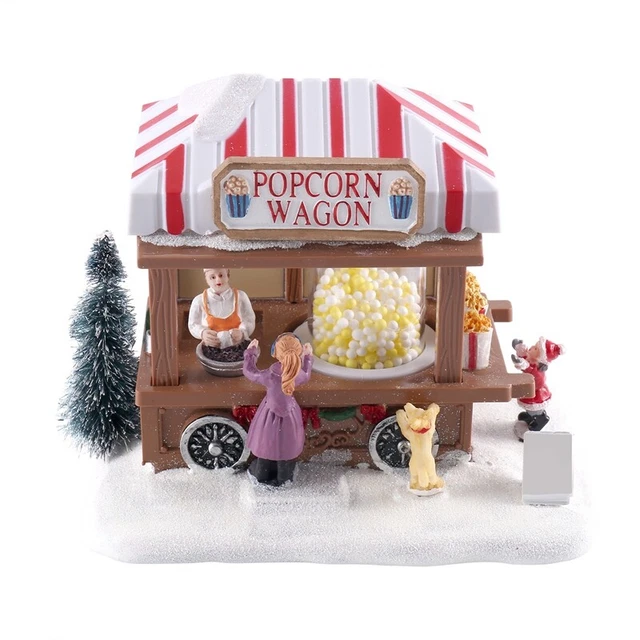 Casa de pueblo de Navidad iluminada por LED colorido pueblo de vacaciones de Navidad con música G8U2