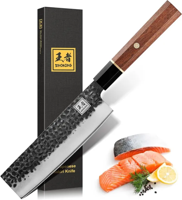 7'' Hand Forged Nakiri Chef Knife 5 Layer w/ Rosewood Handle for Kitchen [AAAA]