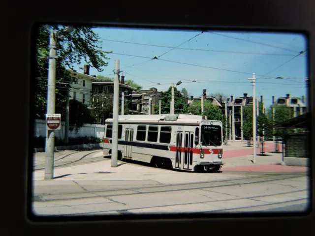 Orig Vintage SEPTA Philadelphia City Hall Trolley PA Photo Slide Kodachrome