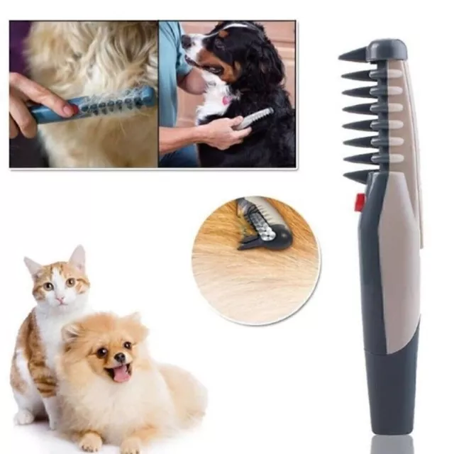 Elektrischer Haustier Hund Pflege Kamm Katze Haar Trimmer Knot out Removal DE@@